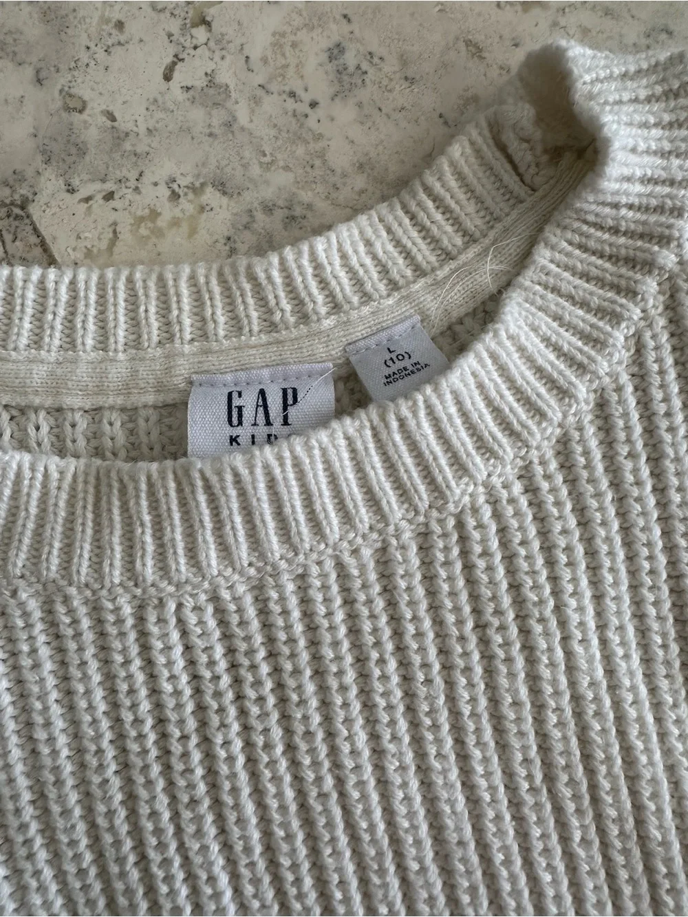 GAP Cream Ribbed Crewneck Sweater